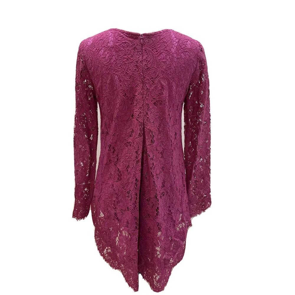Adam Lippes Lace Lined Mini Dress Long Sleeve Zip Back Size 2 - Picture 2 of 12